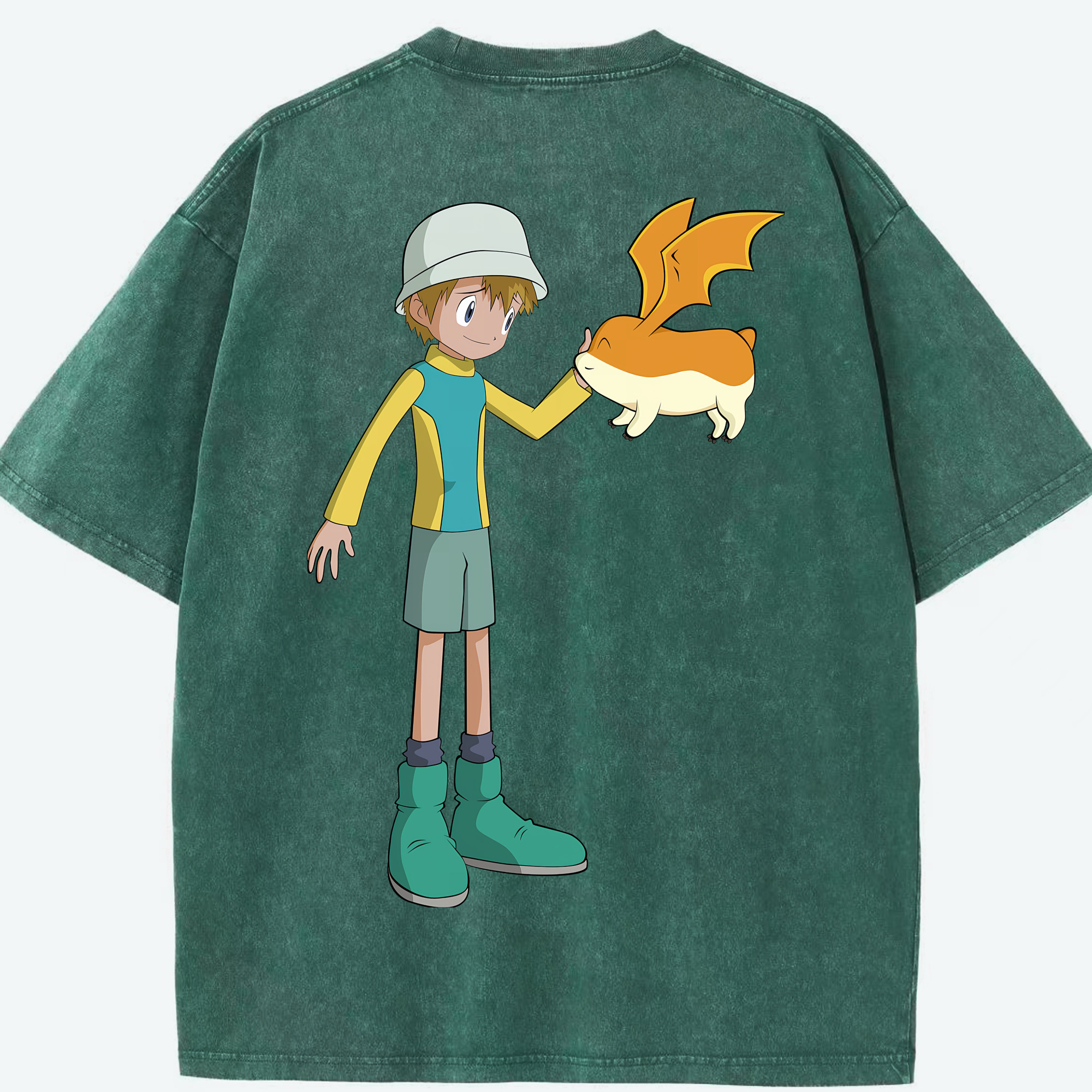 （画像用） Digimon デジタルモンスター/デジモン 綿100% ヴィンテージ風 半袖Tシャツ（背面プリント）